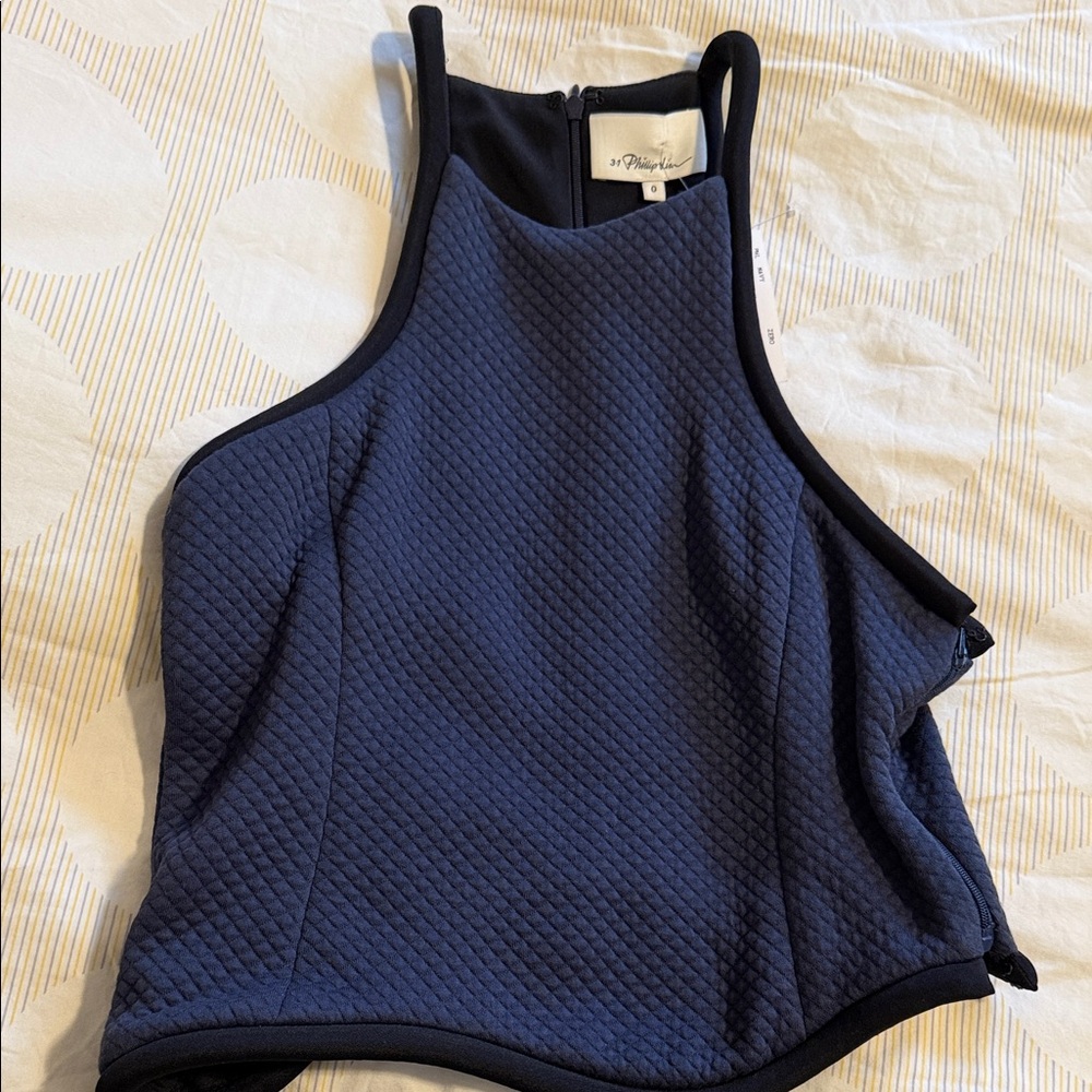 Elegant Navy Quilted Tank Top